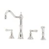 Perrin & Rowe Alsace Kitchen Mixer With Lever Handles And Rinse - Nickel - 4776NI