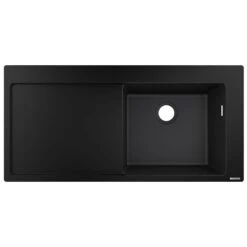 Hansgrohe S514-F450 Built-in Kitchen Sink 450 With Drainboard Left - Graphite Black - 43314170