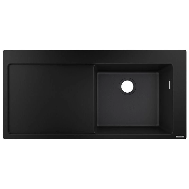Hansgrohe S514-F450 Built-in Kitchen Sink 450 With Drainboard Left - Graphite Black - 43314170 1 Hansgrohe S514-F450 Built-in Kitchen Sink 450 With Drainboard Left - Graphite Black - 43314170