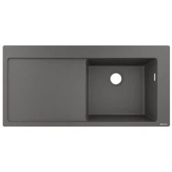 Hansgrohe S514-F450 Built-in Kitchen Sink 450 With Drainboard Left - Stone Grey - 43314290