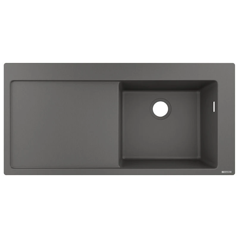 Hansgrohe S514-F450 Built-in Kitchen Sink 450 With Drainboard Left - Stone Grey - 43314290 1 Hansgrohe S514-F450 Built-in Kitchen Sink 450 With Drainboard Left - Stone Grey - 43314290