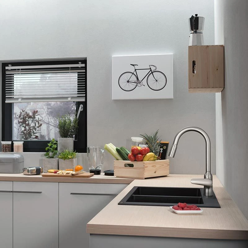 Hansgrohe S510-F770 Built-in Kitchen Sink 370/370 - Stone Grey - 43316290 3 Hansgrohe S510-F770 Built-in Kitchen Sink 370/370 - Stone Grey - 43316290 - Image 3