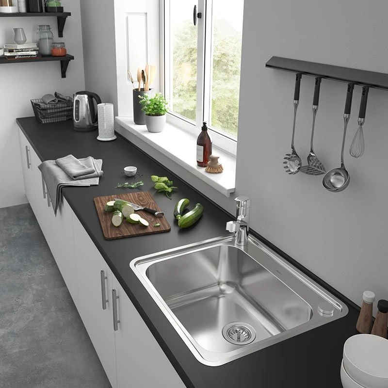 Hansgrohe S412-F500 Built-in Kitchen Sink 500/400 - Stainless Steel - 43336800 3 Hansgrohe S412-F500 Built-in Kitchen Sink 500/400 - Stainless Steel - 43336800 - Image 3