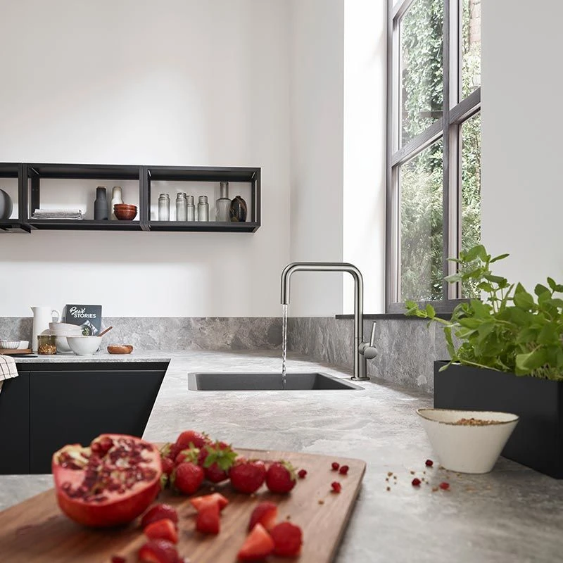 Hansgrohe S510-U450 Undermount Kitchen Sink 450 - Stone Grey - 43431290 3 Hansgrohe S510-U450 Undermount Kitchen Sink 450 - Stone Grey - 43431290 - Image 3