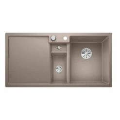 Blanco COLLECTIS 6 S RH Silgranit 1.5 Bowl Inset Kitchen Sink With Drain Remote Control - Tartufo - 523351