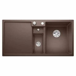 Blanco COLLECTIS 6 S RH Silgranit 1.5 Bowl Inset Kitchen Sink With Drain Remote Control - Coffee - 523353