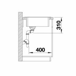 Blanco ZIA 9 E Silgranit 1 Bowl Inset Kitchen Sink - Anthracite - 514764 -Blanco Shop 5 1 514764 dimensions1