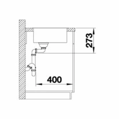 Blanco ZEROX 500-IF Durinox Stainless Steel 1 Bowl Inset Kitchen Sink With Manual InFino Waste - 523098 -Blanco Shop 5 2 523098 dimensions1