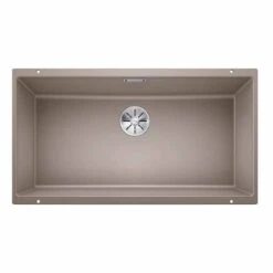 Blanco SUBLINE 800-U Silgranit 1 Bowl Undermount Kitchen Sink With Manual InFino Waste - Tartufo - 523148