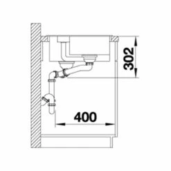 Blanco COLLECTIS 6 S RH Silgranit 1.5 Bowl Inset Kitchen Sink With Drain Remote Control - White - 523348 -Blanco Shop 5 2 523348 dimensions1