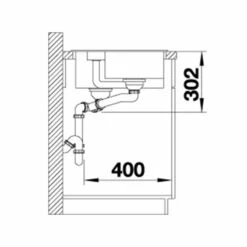 Blanco COLLECTIS 6 S RH Silgranit 1.5 Bowl Inset Kitchen Sink With Drain Remote Control - Tartufo - 523351 -Blanco Shop 5 2 523351 dimensions1