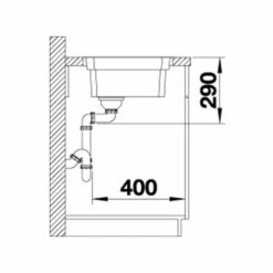 Blanco ETAGON 700-IF Stainless Steel 1 Bowl Inset Kitchen Sink With Manual InFino Waste - Satin Polish - 524272 -Blanco Shop 5 2 524272 dimensions1