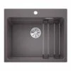 Blanco ETAGON 6 Silgranit 1 Bowl Inset Kitchen Sink With Manual InFino Waste - Rock Grey - 524540