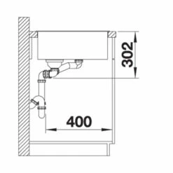 Blanco AXIA III 6 S LH Silgranit 1.5 Bowl Inset Kitchen Sink With Drain Remote Control - Anthracite - 524653 -Blanco Shop 5 2 524653 dimensions1