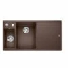 Blanco AXIA III 6 S LH Silgranit 1.5 Bowl Inset Kitchen Sink With Drain Remote Control - Coffee - 524662