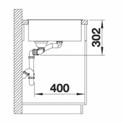 Blanco AXIA III 6 S LH Silgranit 1.5 Bowl Inset Kitchen Sink With Drain Remote Control - Coffee - 524662 -Blanco Shop 5 2 524662 dimensions1
