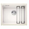 Blanco ETAGON 500-U Ceramic PuraPlus 1 Bowl Undermount Kitchen Sink With Manual InFino Waste - Crystal White - 525149