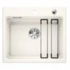 Blanco ETAGON 6 Ceramic PuraPlus 1 Bowl Inset Kitchen Sink With Drain Remote Control - Crystal White - 525156