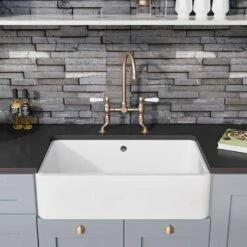 Blanco VILLAE Farmhouse Ceramic 1 Bowl Kitchen Sink - Crystal White - 525163 -Blanco Shop 5 2 525163 lifestyle1
