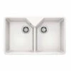 Blanco VILLAE Farmhouse Ceramic 2 Bowl Kitchen Sink - Crystal White - 525164