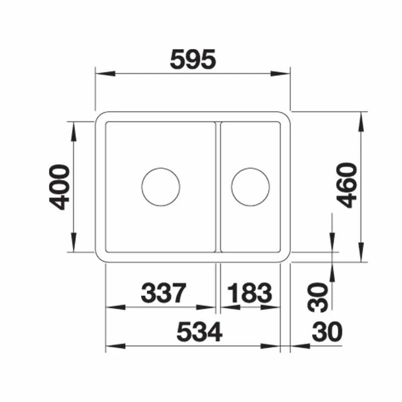 Blanco VILLAE LH Farmhouse Ceramic 1.5 Bowl Kitchen Sink - Crystal White - 525165 2 Blanco VILLAE LH Farmhouse Ceramic 1.5 Bowl Kitchen Sink - Crystal White - 525165 - Image 2