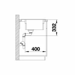 Blanco ETAGON 8 Silgranit 1 Bowl Inset Kitchen Sink With Manual InFino Waste - Anthracite - 525187 -Blanco Shop 5 2 525187 dimensions1