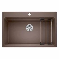 Blanco ETAGON 8 Silgranit 1 Bowl Inset Kitchen Sink With Manual InFino Waste - Coffee - 525196