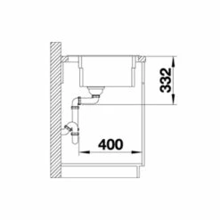 Blanco ETAGON 8 Silgranit 1 Bowl Inset Kitchen Sink With Manual InFino Waste - Coffee - 525196 -Blanco Shop 5 2 525196 dimensions1