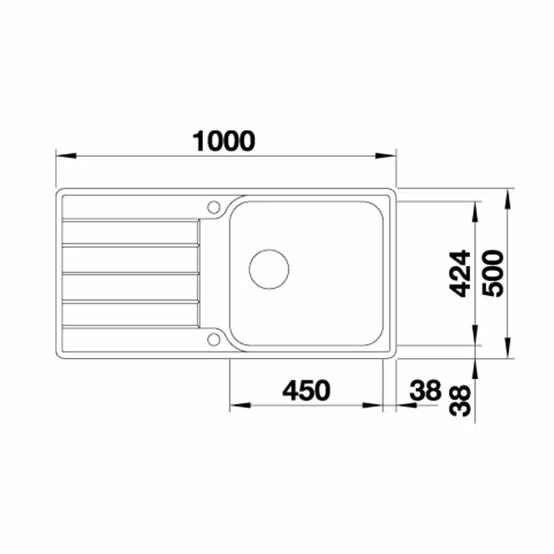 Blanco CLASSIMO XL 6 S-IF Reversible Stainless Steel 1 Bowl Inset Kitchen Sink With Drain Remote Control - Brushed Finish - 525327 2 Blanco CLASSIMO XL 6 S-IF Reversible Stainless Steel 1 Bowl Inset Kitchen Sink With Drain Remote Control - Brushed Finish - 525327 - Image 2