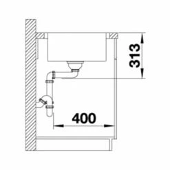 Blanco CLASSIMO XL 6 S-IF Reversible Stainless Steel 1 Bowl Inset Kitchen Sink With Drain Remote Control - Brushed Finish - 525327 12 Blanco CLASSIMO XL 6 S-IF Reversible Stainless Steel 1 Bowl Inset Kitchen Sink With Drain Remote Control - Brushed Finish - 525327 -Blanco Shop 5 2 525327 dimensions1