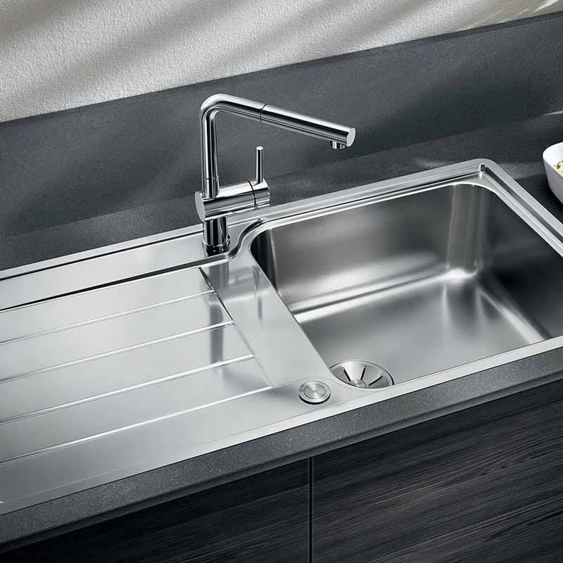 Blanco CLASSIMO XL 6 S-IF Reversible Stainless Steel 1 Bowl Inset Kitchen Sink With Drain Remote Control - Brushed Finish - 525327 5 Blanco CLASSIMO XL 6 S-IF Reversible Stainless Steel 1 Bowl Inset Kitchen Sink With Drain Remote Control - Brushed Finish - 525327 - Image 5