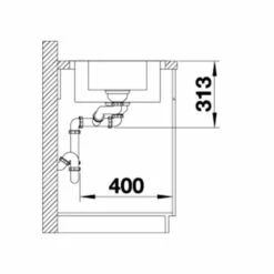 Blanco CLASSIMO 6 S-IF Reversible Stainless Steel 1.5 Bowl Kitchen Sink With Drain Remote Control - Brushed - 525328 -Blanco Shop 5 2 525328 dimensions1