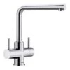 Blanco LAMIA Twin Lever High L-Shaped Spout Galvanic Kitchen Tap - Chrome - 525333