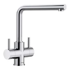Blanco LAMIA Twin Lever High L-Shaped Spout Galvanic Kitchen Tap - Chrome - 525333