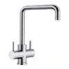 Blanco JAMIA Twin Lever High J-Shaped Spout Galvanic Kitchen Tap - Chrome - 525335