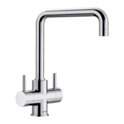 Blanco JAMIA Twin Lever High J-Shaped Spout Galvanic Kitchen Tap - Chrome - 525335