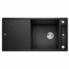 Blanco AXIA III XL 6 S Silgranit 1 Bowl Inset Reversible Kitchen Sink With Drain Remote Control - Black - 525857
