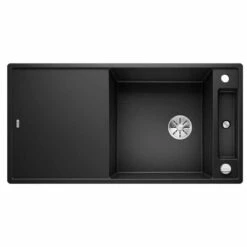Blanco AXIA III XL 6 S Silgranit 1 Bowl Inset Reversible Kitchen Sink With Drain Remote Control - Black - 525857