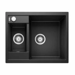 Blanco METRA 6 Silgranit Reversible 1.5 Bowl Inset Kitchen Sink - Black - 525922