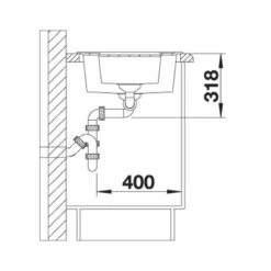 Blanco METRA 6 Silgranit Reversible 1.5 Bowl Inset Kitchen Sink - Black - 525922 -Blanco Shop 5 2 525922 dimensions1