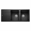 Blanco LEGRA 8 S Reversible Silgranit 2 Bowl Inset Kitchen Sink - Black - 526088