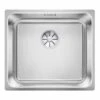 Blanco SOLIS 450-U Stainless Steel 1 Bowl Undermount Kitchen Sink With Manual InFino Waste - Brushed Finish - 526120