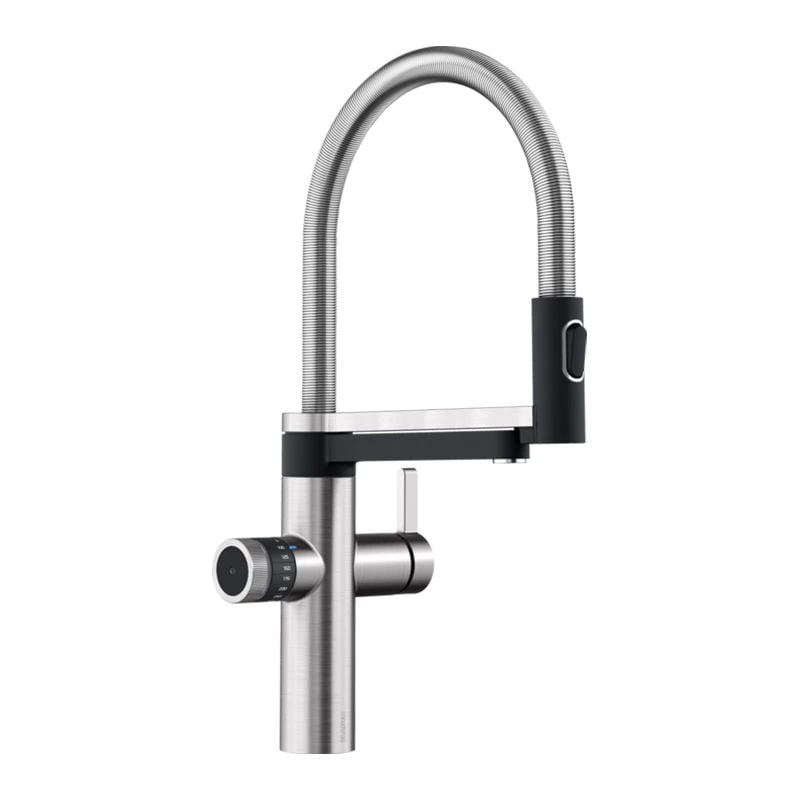 Blanco Drink.hot EVOL-S Pro 4-in-1 Flexible Hose PVD Steel Kitchen Tap - Stainless Steel - 526313 1 Blanco Drink.hot EVOL-S Pro 4-in-1 Flexible Hose PVD Steel Kitchen Tap - Stainless Steel - 526313