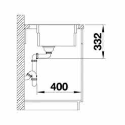 Blanco ETAGON 6 Black Edition Silgranit 1 Bowl Inset Kitchen Sink With Drain Remote Control - Black - 526339 -Blanco Shop 5 2 526339 dimensions1
