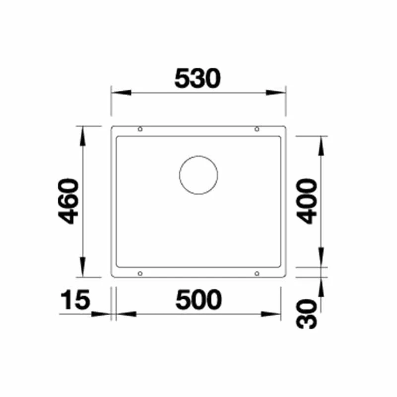 Blanco SUBLINE 500-U Silgranit 1 Bowl Undermount Kitchen With Manual InFino Waste - Black - 526340 2 Blanco SUBLINE 500-U Silgranit 1 Bowl Undermount Kitchen With Manual InFino Waste - Black - 526340 - Image 2