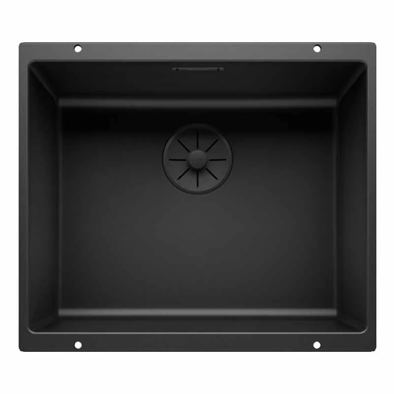 Blanco SUBLINE 500-U Silgranit 1 Bowl Undermount Kitchen With Manual InFino Waste - Black - 526340 1 Blanco SUBLINE 500-U Silgranit 1 Bowl Undermount Kitchen With Manual InFino Waste - Black - 526340