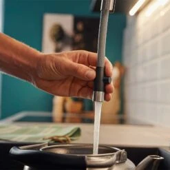 Blanco JANDORA-S Pull-Out J-Shaped Spout Solid Kitchen Tap - Brushed Stainless Steel - 526614 -Blanco Shop 5 2 526614 3