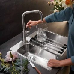 Blanco JANDORA High Arched J-Shaped Spout Solid Kitchen Tap - Brushed Stainless Steel - 526615 -Blanco Shop 5 2 526615 3