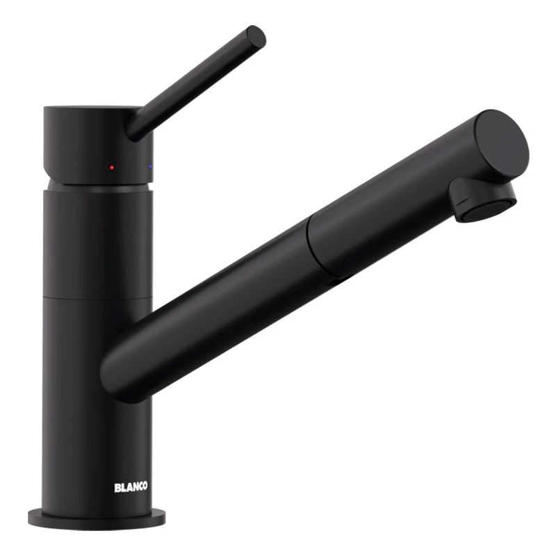 Blanco KANO-S Single Lever Pull-Out Spray Special Colour Kitchen Tap - Black Matt - 526668 1 Blanco KANO-S Single Lever Pull-Out Spray Special Colour Kitchen Tap - Black Matt - 526668
