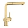 Blanco LINUS-S Single Lever Pull-Out Handset PVD Steel Kitchen Tap - Satin Gold - 526684